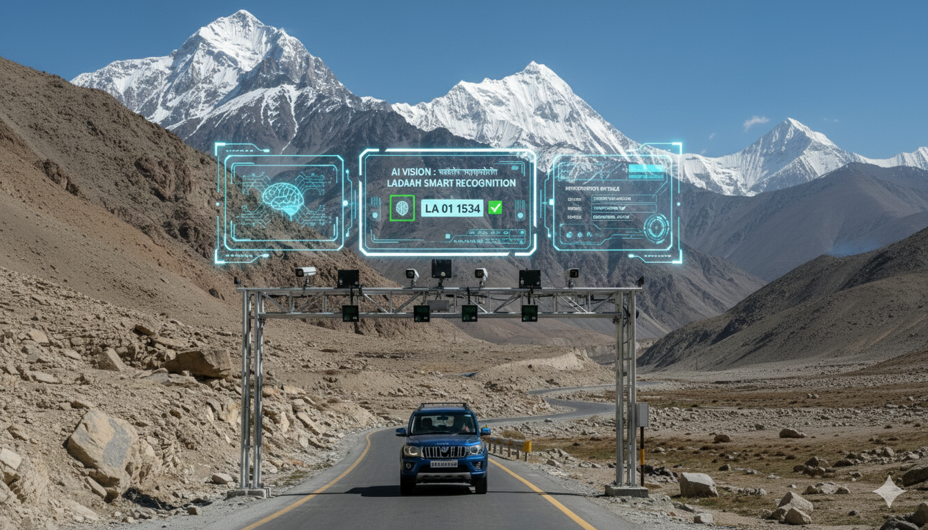 Computer vision and AI based automatic number plate detection and recognition system for Ladakh region